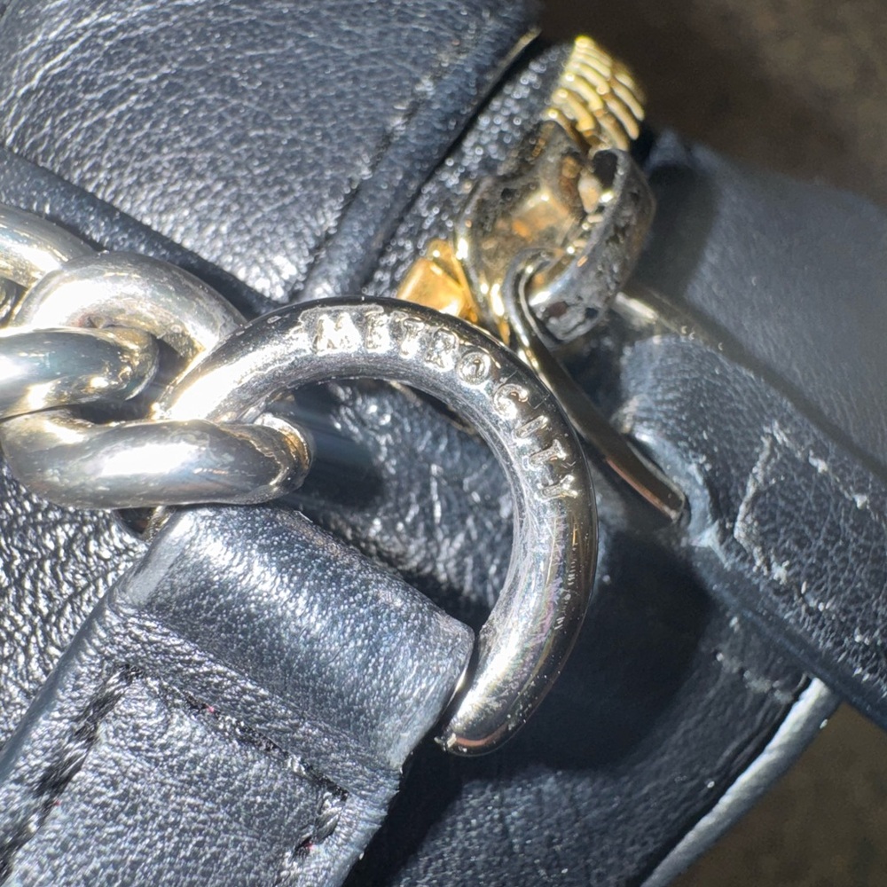 Metrocity Black Crossbody Bag with Gold Accents - Picture 3 of 7